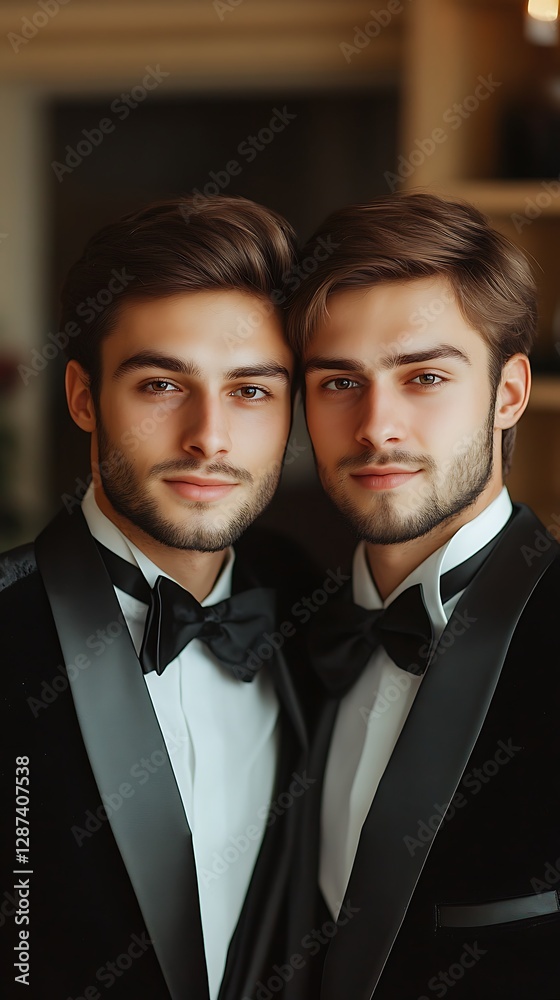 Twin Men Formal Portrait