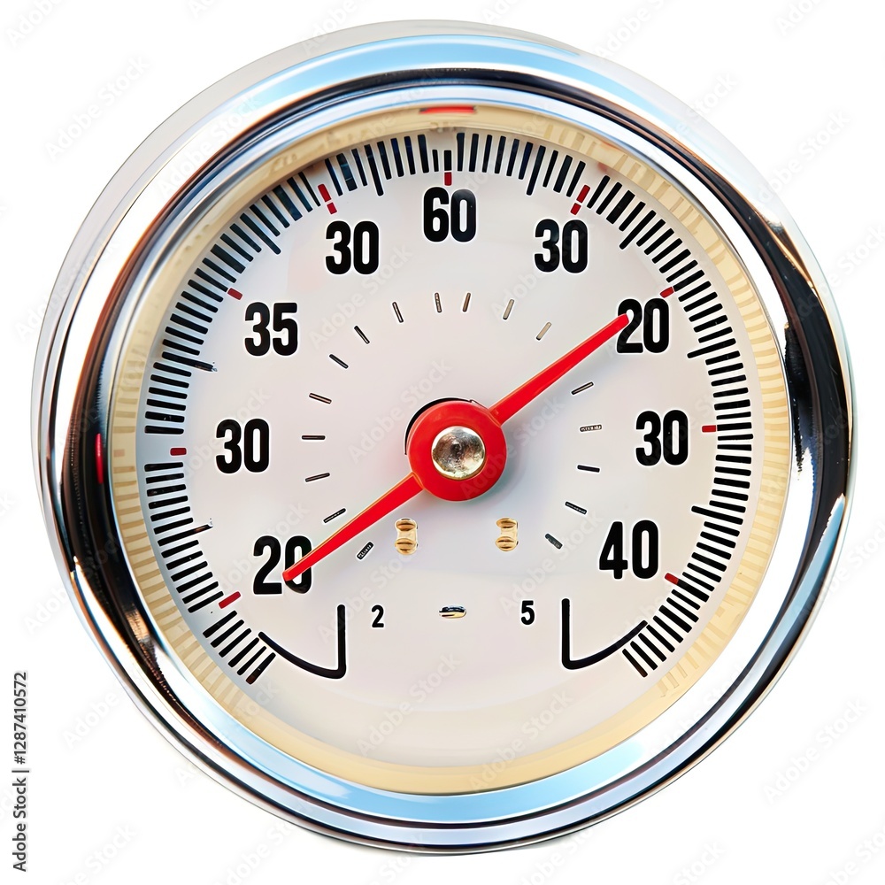 High Quality Visual of a Photo Speedometer, Isolated on a White Background High Quality Visual of a Photo Speedometer, Isolated on a White Background