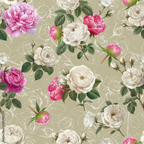 Lovely and Beautiful Spring Flowers Pattern for Fabric, Wallpaper, and More