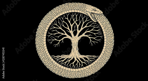 Ouroboros and Tree of Life: Symbol of Eternity and Interconnectedness