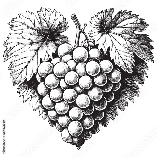 bunch of grapes with leaves