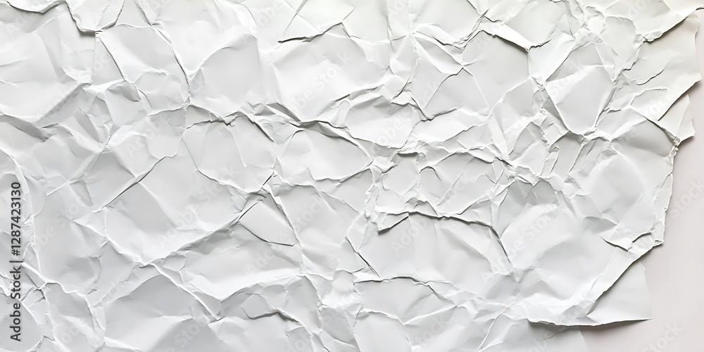 Obraz premium Crumpled White Paper Texture (1)