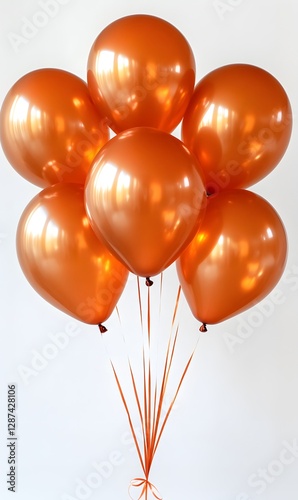 Wallpaper Mural Several Orange Balloons Tied Together With Ribbons Floating Upward Slightly Torontodigital.ca