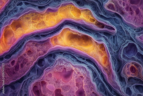 Alien Tissue Sample Under Microscope