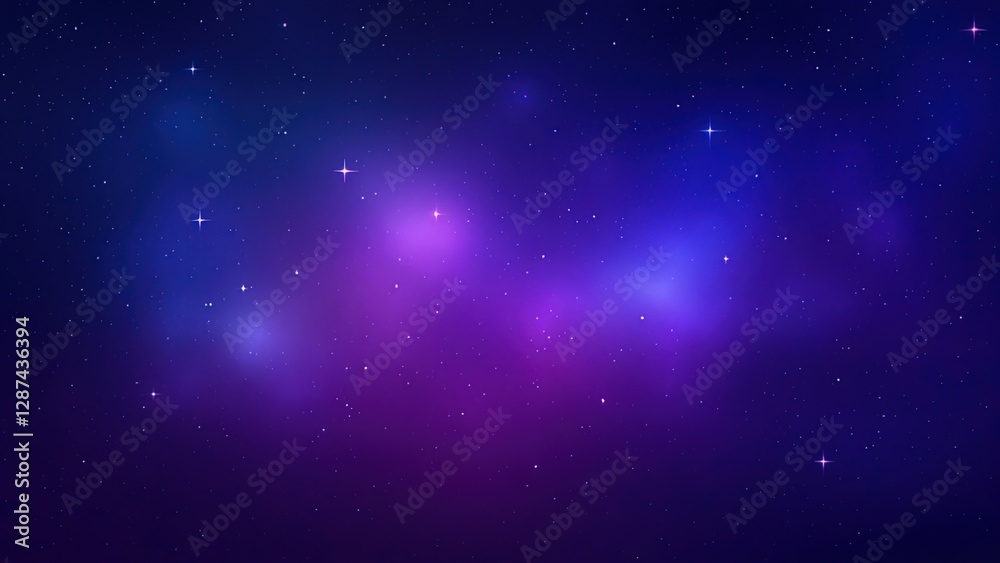Naklejka premium Deep Indigo and Magenta Mystical Twilight Background with Starry Texture