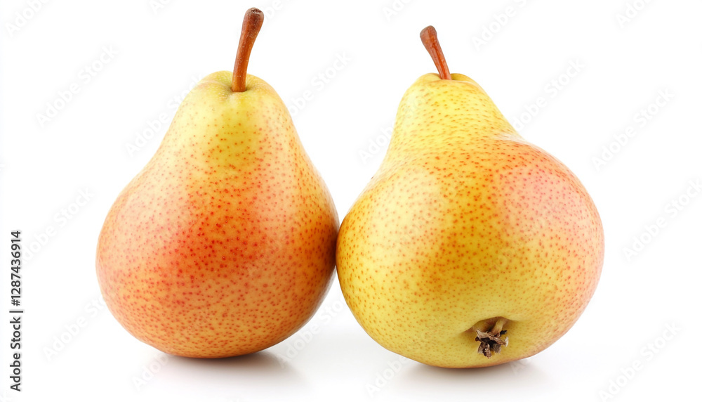 Two fresh ripe pears isolated on white background Two fresh ripe pears isolated on white background