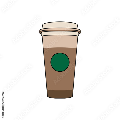Plastic Coffee Cup icon in lineal color vector illustration. Trendy street drink packaging. Editable graphic resources for many purposes.