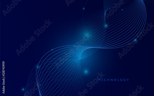 Technology wave background, blue gradations abstract frame,vector illustration