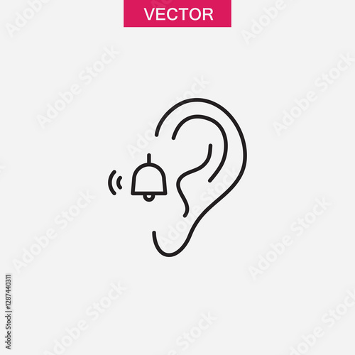 Tinnitus awareness outline icon, vector simple illustration for web and app..eps