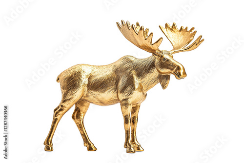 Wallpaper Mural Golden Moose Figurine with Intricate Details and Majestic Antlers Torontodigital.ca