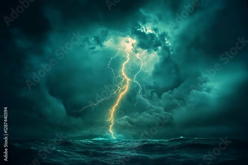 Stormy Seas, Lightning Strikes, Dark Clouds