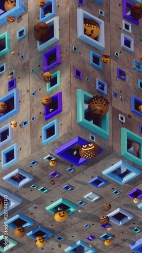 City in Motion – A Mesmerizing 3D Dance of Windows