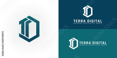 The dynamic logo design features the initials TD creatively integrated into a layered, hexagonal shield form, creating a unique symbol that evokes a sense of robust security and data integrity.