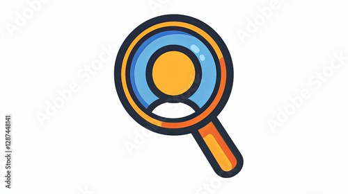 Magnifying Glass Shows Person Profile Search