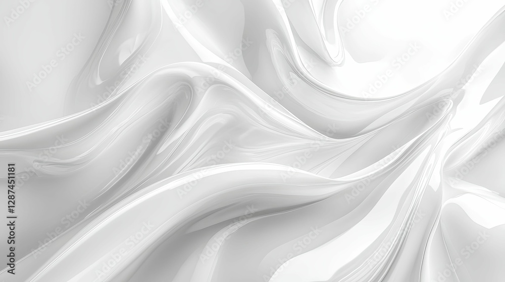 Obraz premium Abstract White Fluid Swirling Design