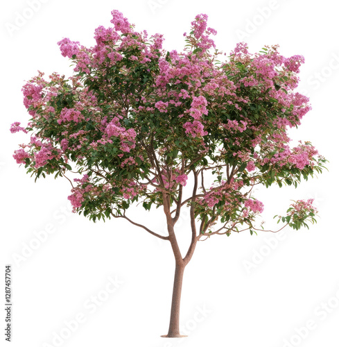 PNG Crape myrtle tree blossoms flowers illustration.