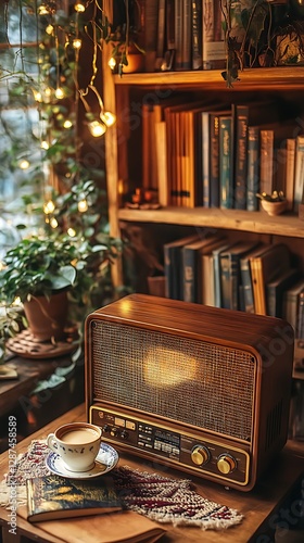 Cozy vintage radio by window
