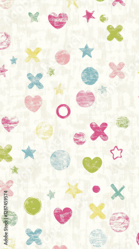 Wallpaper Mural Colorful shapes and patterns on light background create playful design Torontodigital.ca
