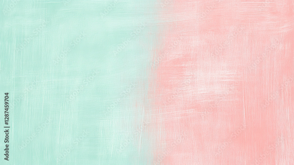 Fototapeta premium Soft pastel background in mint green and light pink hues, creating calming atmosphere