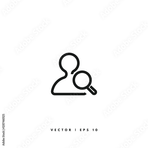 Search Profile Icon. Editable Stroke