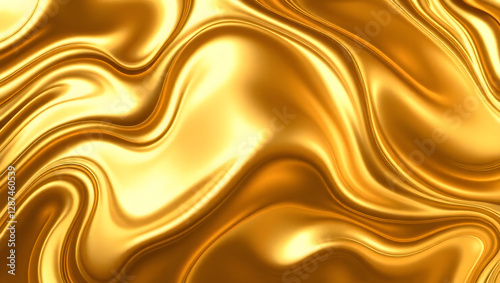 abstract texture resembling liquid metal, with smooth, reflective chrome and gold hues flowing in an elegant, organic pattern