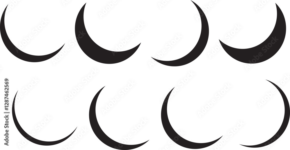half moon silhouette isolated on transparent background