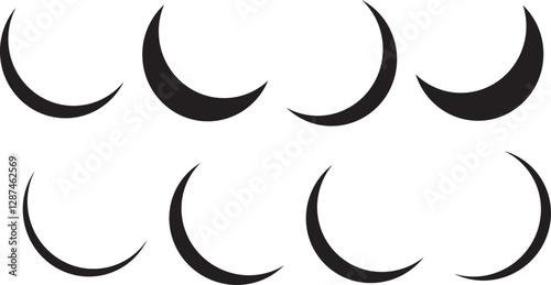 half moon silhouette isolated on transparent background