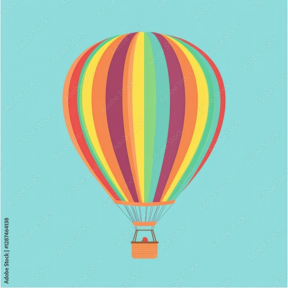 Naklejka premium Colorful Hot Air Balloon in Sky