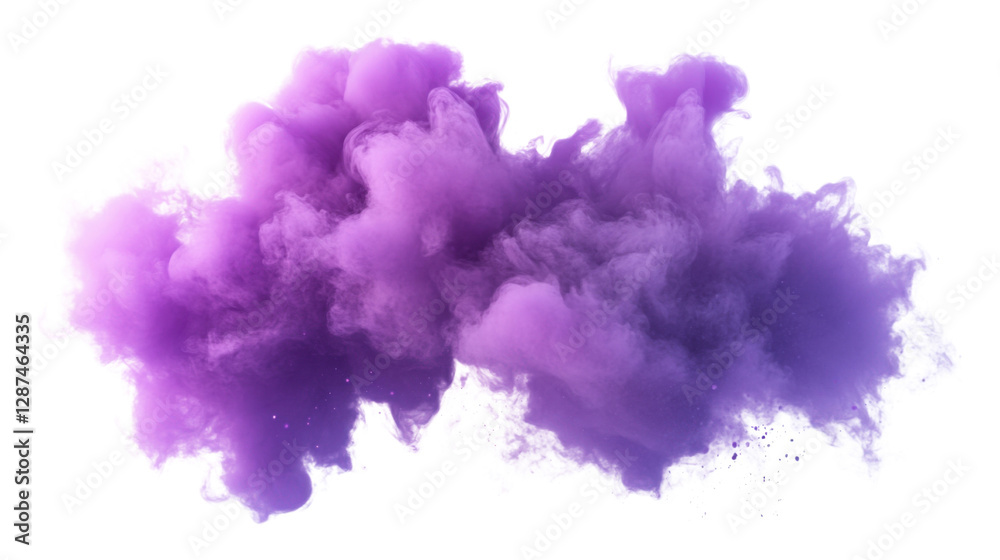 Fototapeta premium Purple smoke isolated on white background