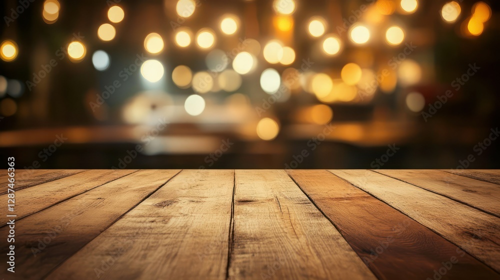 Night, wood table, bokeh, cafe, display Night, wood table, bokeh, cafe, display