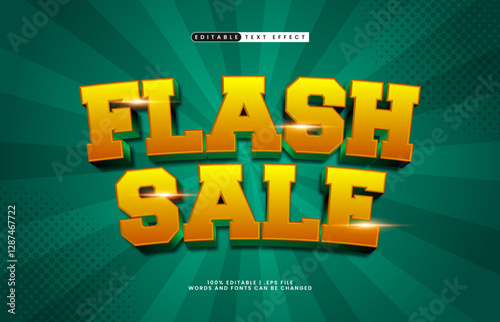flash sale editable text effect with a sale and promo text style
