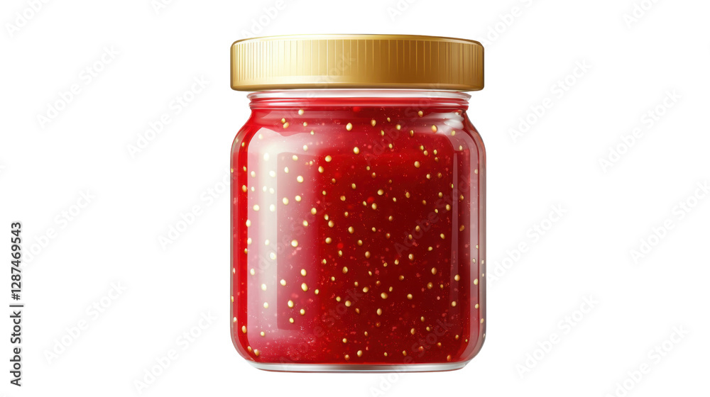 jar of strawberry jam isolated on white background jar of strawberry jam isolated on white background