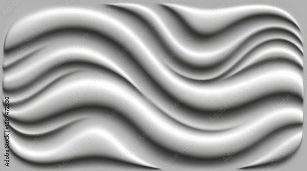 Fototapeta premium Smooth abstract waves on white background create calming effect