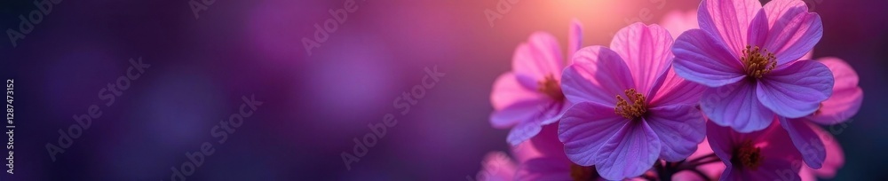 Deep purple blooms, backlighting reveals detail , close up, glow, flora Deep purple blooms, backlighting reveals detail , close up, glow, flora