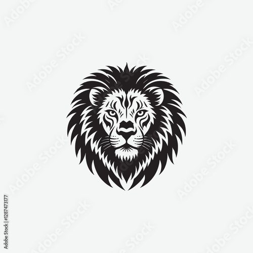 Download a stunning lion face vector silhouette with intricate tribal details. Perfect for tattoos, logos, wall art, and digital designs. High-quality black and white illustration