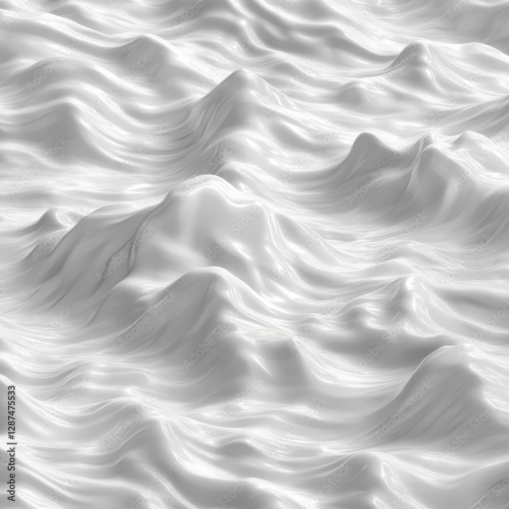 Obraz premium Smooth white waves create serene and abstract landscape