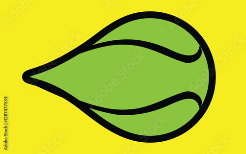 Light green tennis ball in speed motion with a dynamic speed wake tail.