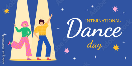 Hand drawn international dance day illustration