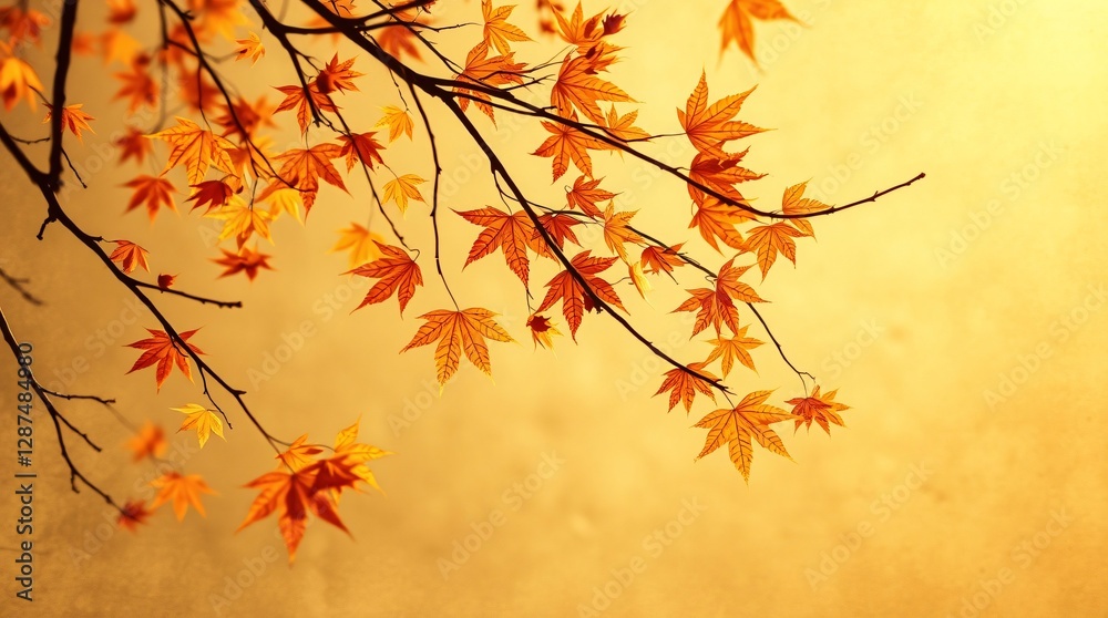 Golden Autumn Foliage on a Tree in Full Splendor Golden Autumn Foliage on a Tree in Full Splendor