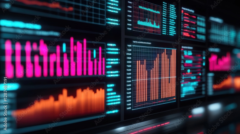 A vibrant digital display of financial data, featuring colorful graphs and charts, representing market trends and analytics. A vibrant digital display of financial data, featuring colorful graphs and charts, representing market trends and analytics.