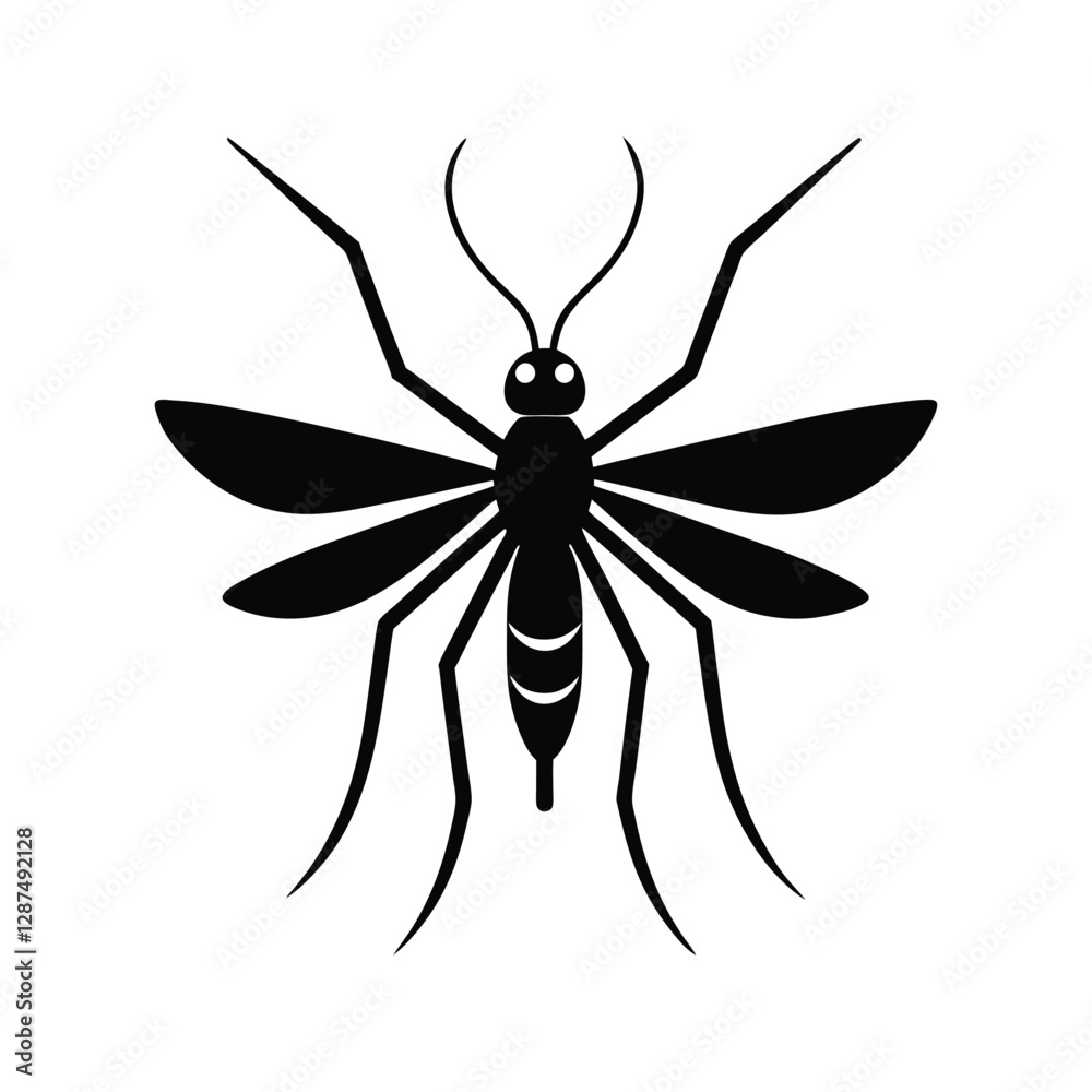 Obraz premium Mosquito insects icon of silhouette vector illustration on white background