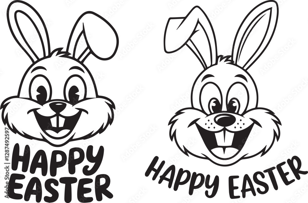 Obraz premium Happy Easter Typography Vector Design