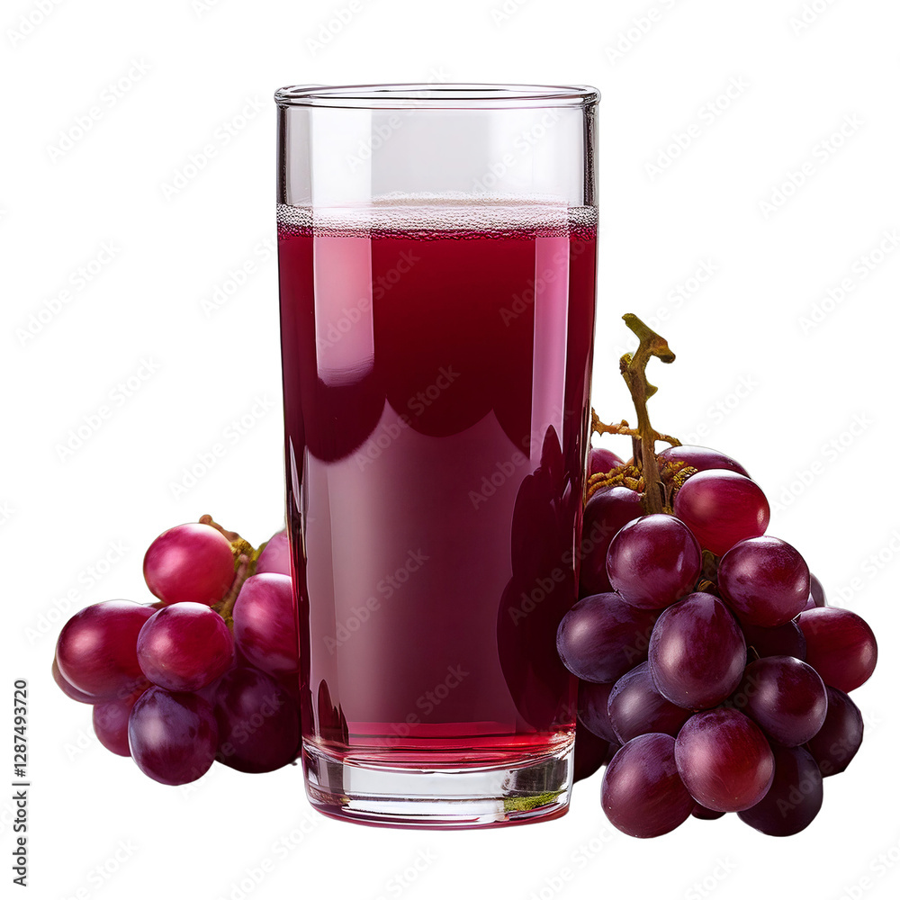 a glass of fresh grape juice with a bunch of grapes. a glass of fresh grape juice with a bunch of grapes.