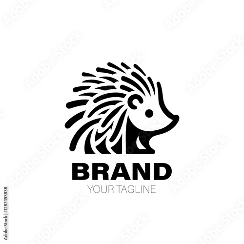 Hedgehog Logo. Hedgehog Logo Design. Hedgehog Logo Brand. Hedgehog Logo Vector Design Isolated on White Background