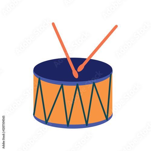 Vector image of a drum icon with a white background