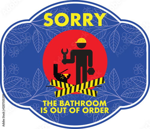SORRY THE BATHROOM IS OUT OF ORDER WARNING SIGNAGE READY TO PRINT