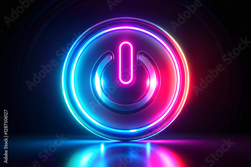 Neon sale sign, vibrant colors photo