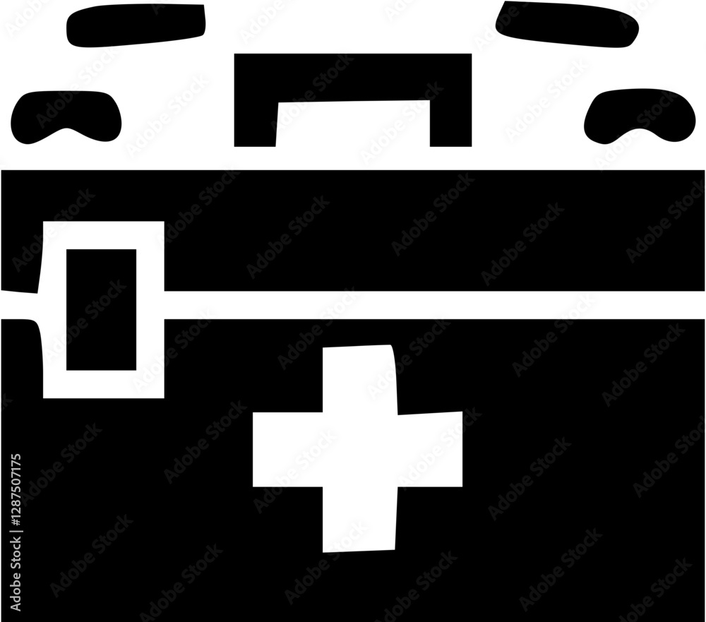 Obraz premium 단순한 하트 병원 건강 아이콘 일러스트