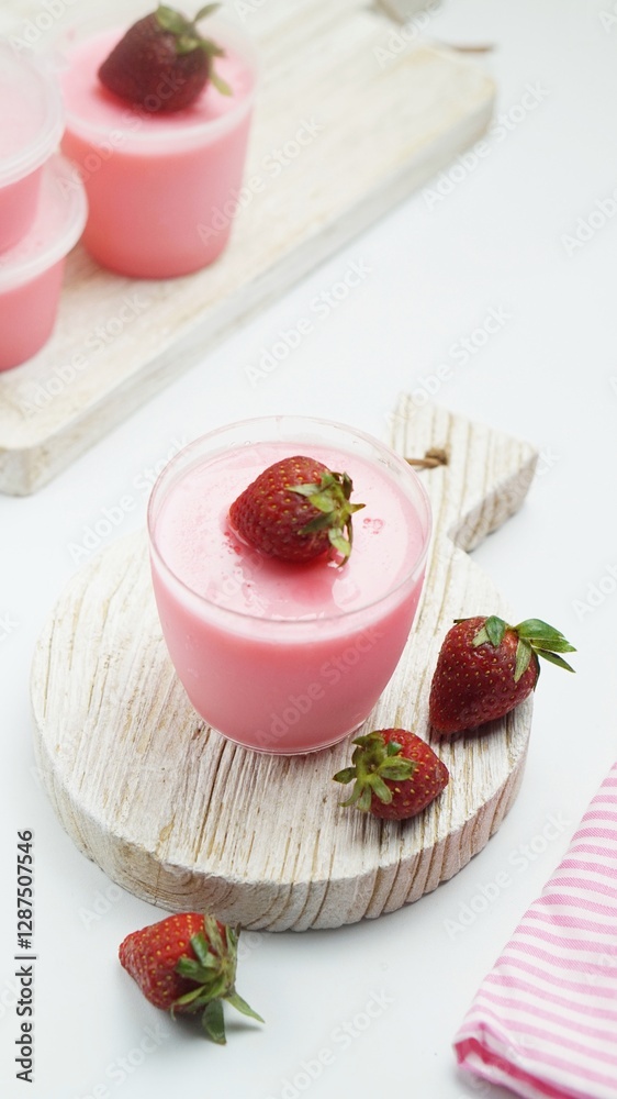 strawberry dessert isolated on white background strawberry dessert isolated on white background