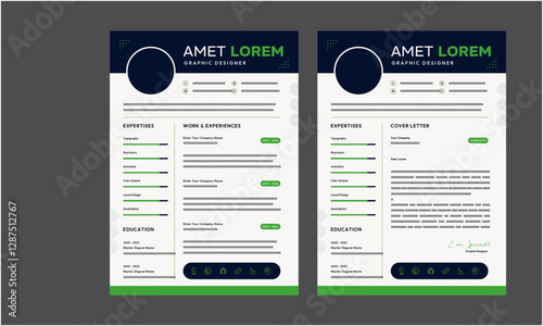Resume CV. Professional modern and minimal resume CV, Clean and modern resume portfolio CV template